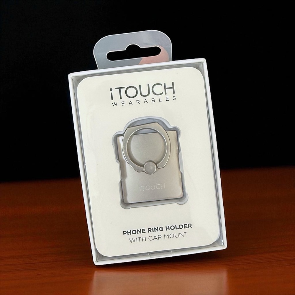 iTOUCH Wearables Phone Ring Holder with Car Mount - silver